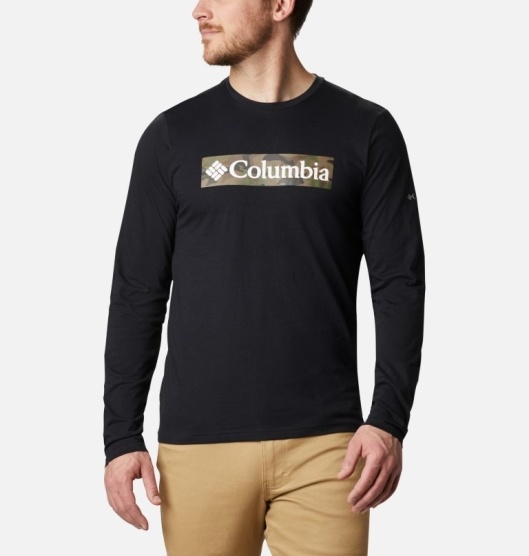 Black Men's Columbia Lookout Point T-Shirt | HZGRPN-689