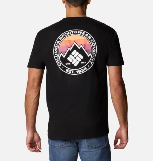 Black Men's Columbia PFG T-Shirt | ULSYJB-231