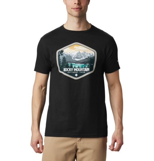 Black Men's Columbia Pegasus T-Shirt | JOUHNQ-421
