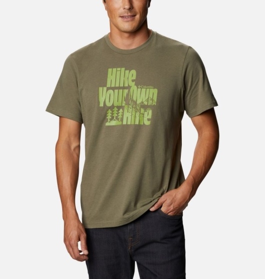 Green Men's Columbia Alpine Way T-Shirt | BNYTAJ-823