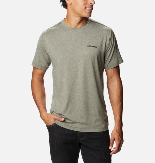 Green Men's Columbia Tech Trail T-Shirt | BGYKRX-037