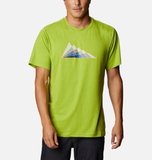 Green Men's Columbia Tech Trail T-Shirt | JGLNWY-317