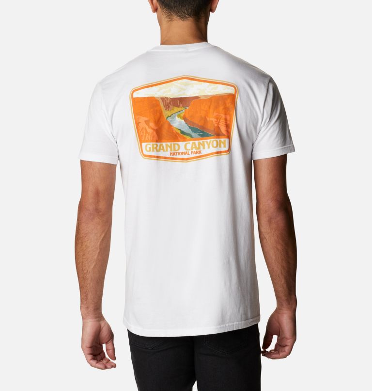 White Men's Columbia Grand Canyon T-Shirt | GKVFNQ-762